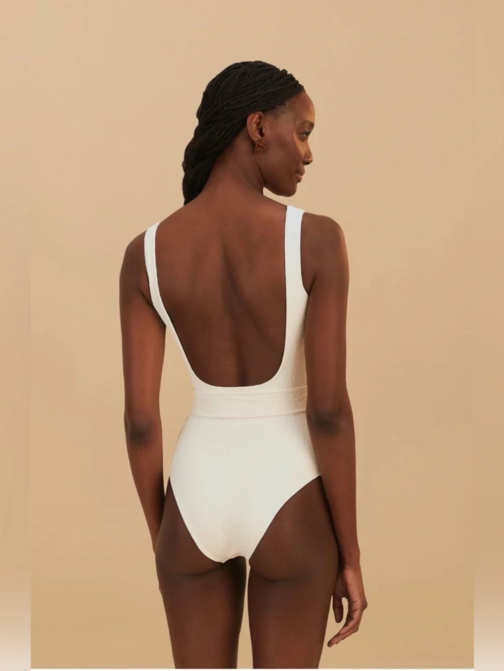 Farm Rio: WHITE PINEAPPLE MATELASSE ONE PIECE
